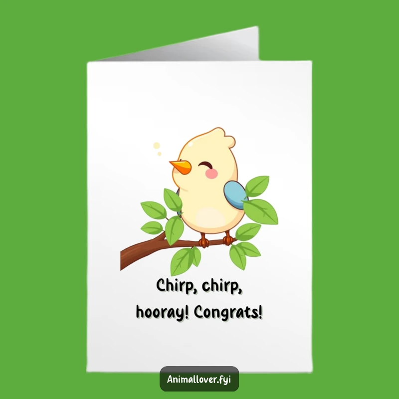 Joyful Free Printable Congrats Card: Birdsong Celebration, Downloadable Gift