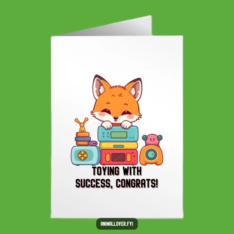 Free Printable Fox Congratulations Card: Cute Toy Peek-a-Boo Funny Downloadable Gift