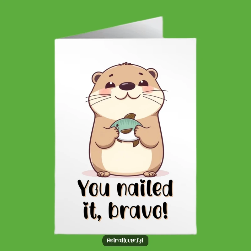 Free Printable Congrats Card: Otter's Balanced Success Celebration