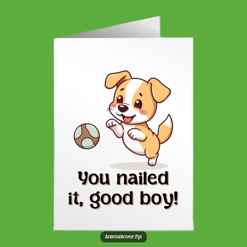 Free Printable Congrats Card: Fetching Dog, Exciting Congratulations Gift