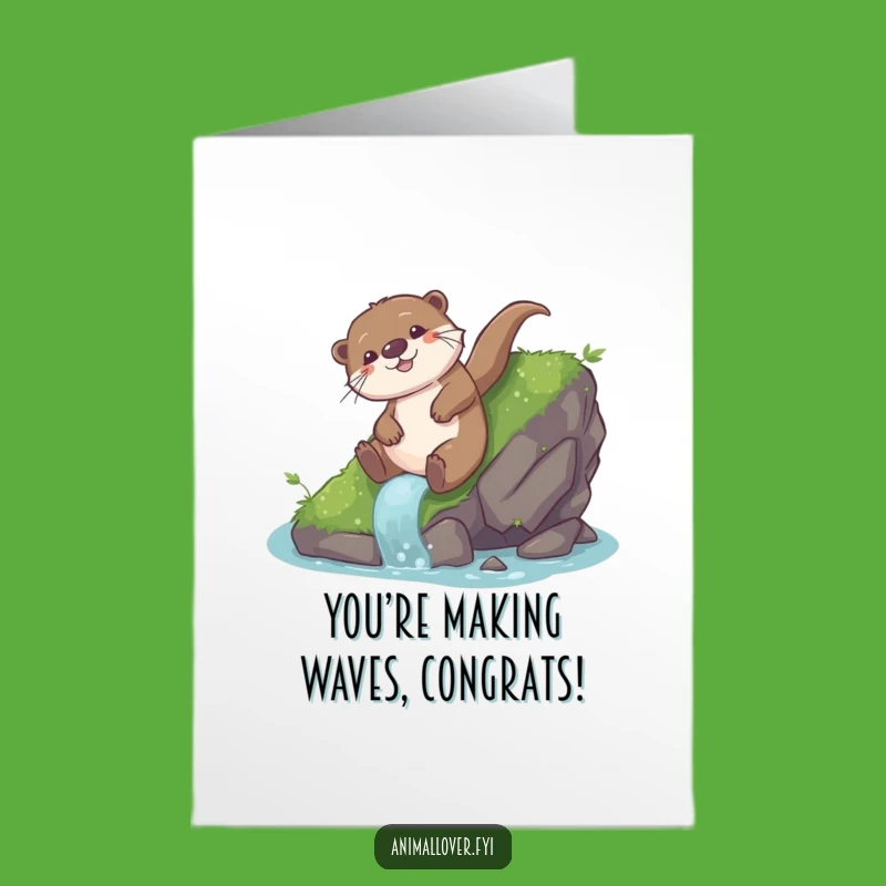 Free Printable Congrats Card: Otter's Joyful Slide, Awesome Downloadable Gift
