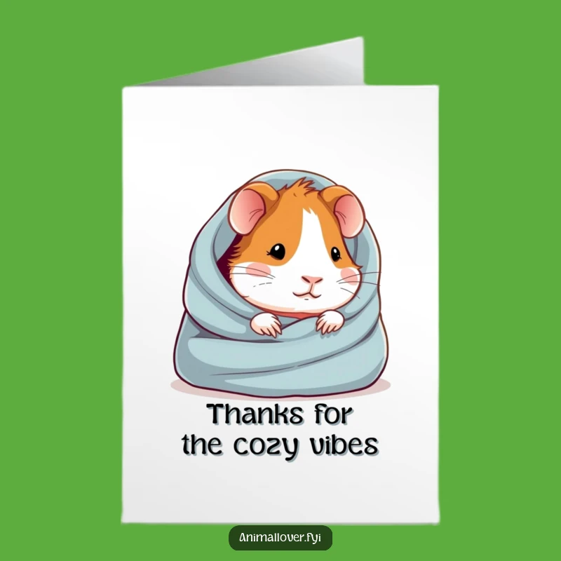 Free Printable Guinea Pig Thank You Card: Snuggly Gratitude Downloadable