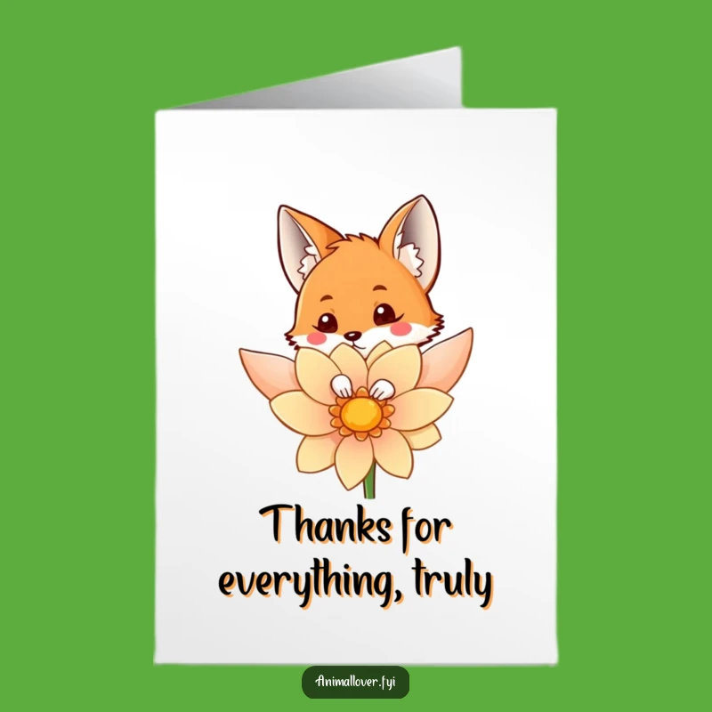 Free Printable Thank You Card: Curious Fox Thanks - Funny Downloadable Gift!