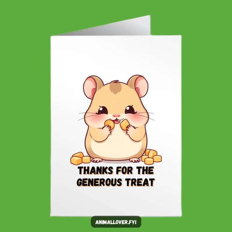 Free Printable Thank You Card: Hamster Snacks, Cute Pet Lover Printable