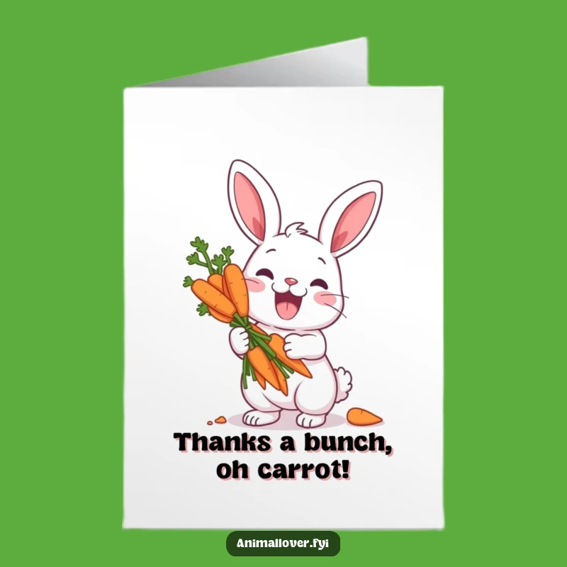Free Printable Thank You Card: Hoppy Rabbit With Carrots, Hilarious Downloadable Gift