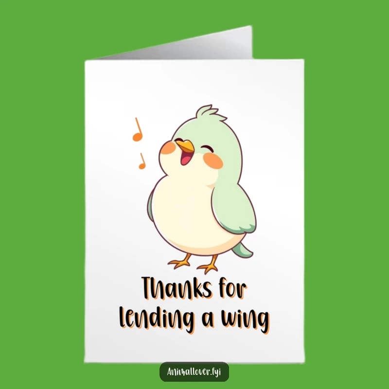 Joyful Free Printable Thank You Card: Happy Bird sings a song of gratitude, print today!
