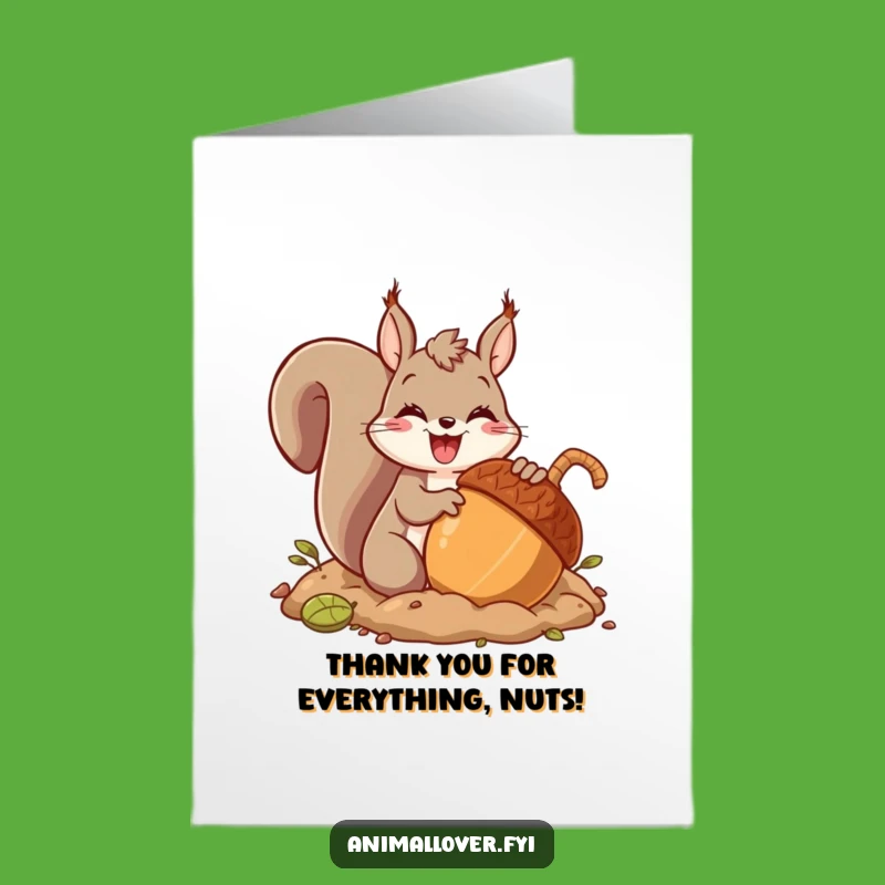 Free Printable Thank You Card: Squirrel's Giant Acorn Stash, Funny Downloadable Gift