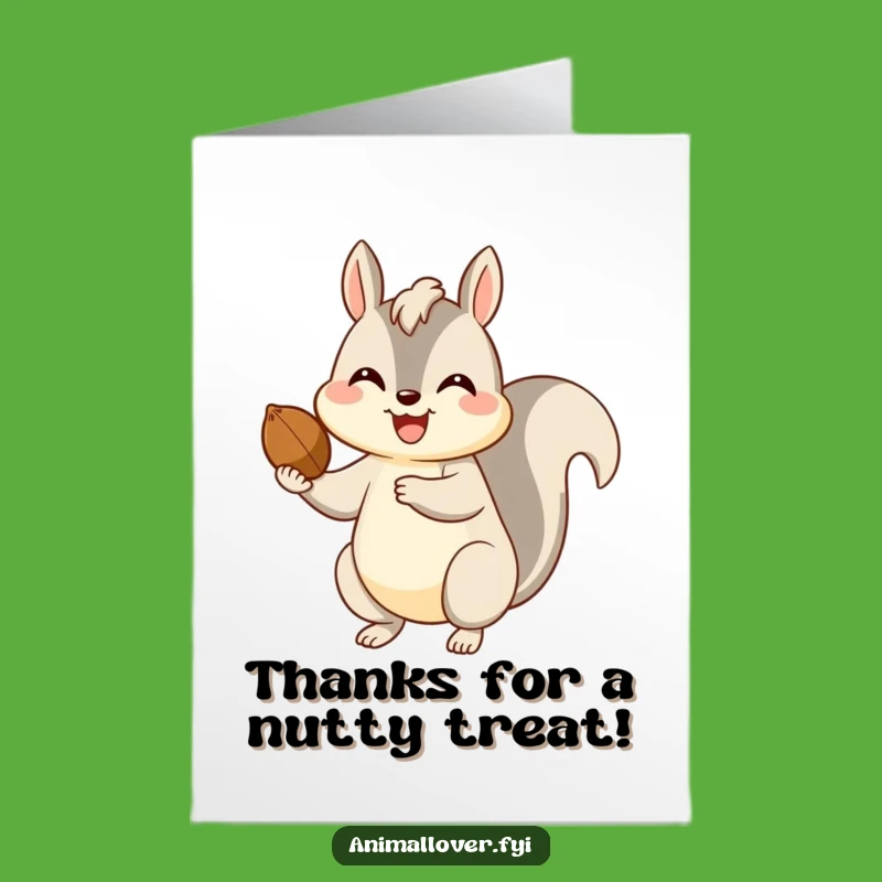 Free Printable Squirrel Thank You Card: Grateful Nut Giver Downloadable