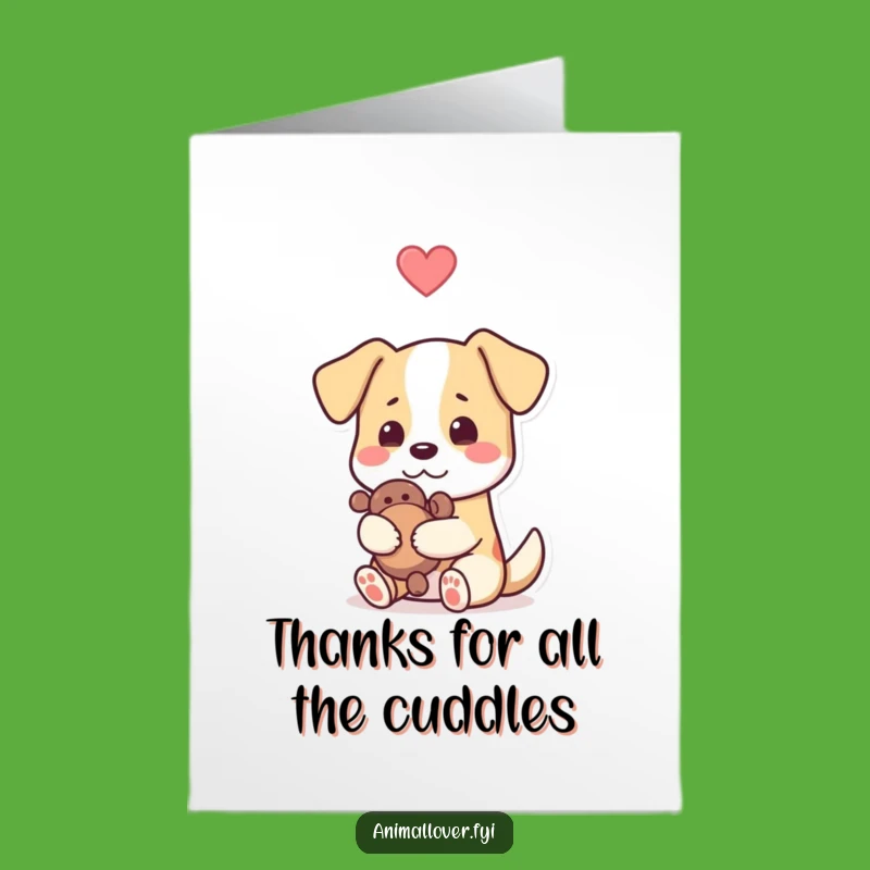 Free Printable Thank You Card: Dog Hugs Toy, Heartfelt Dog Lover Printable