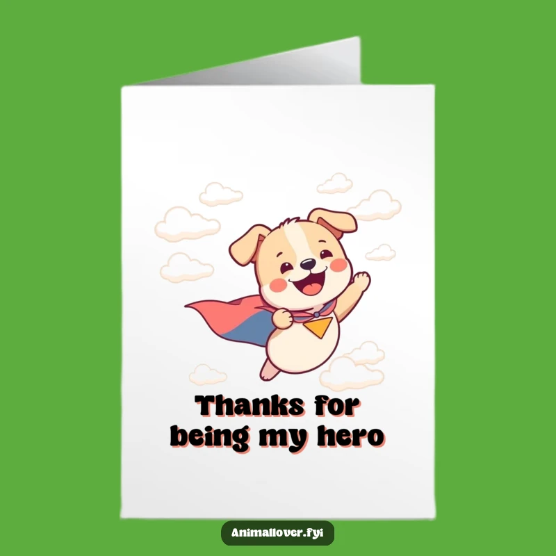Free Printable Dog Thank You Card: Flying Pup Expressing Gratitude Downloadable