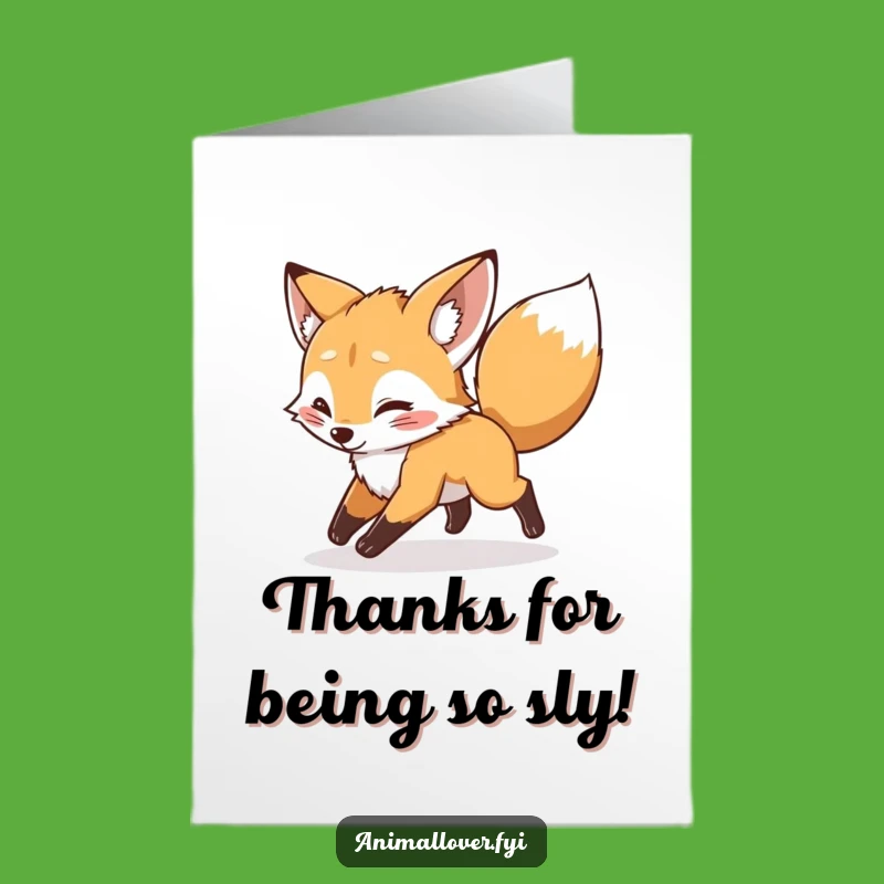Free Printable Thank You Card: Mischievous Fox Cub, Humorous Downloadable Gift