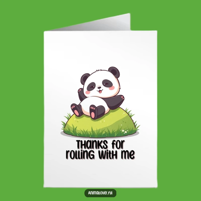 Free Printable Panda Thank You Card: Rolling with Gratitude Downloadable Gift