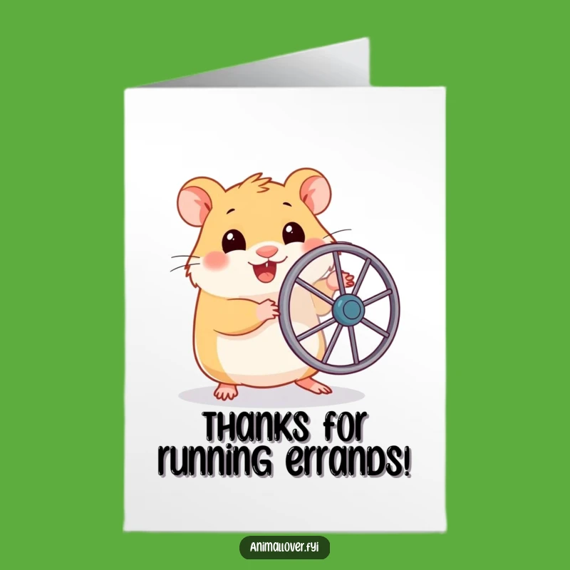 Free Printable Thank You Card: Hamster's Grateful Run - Downloadable Gift!