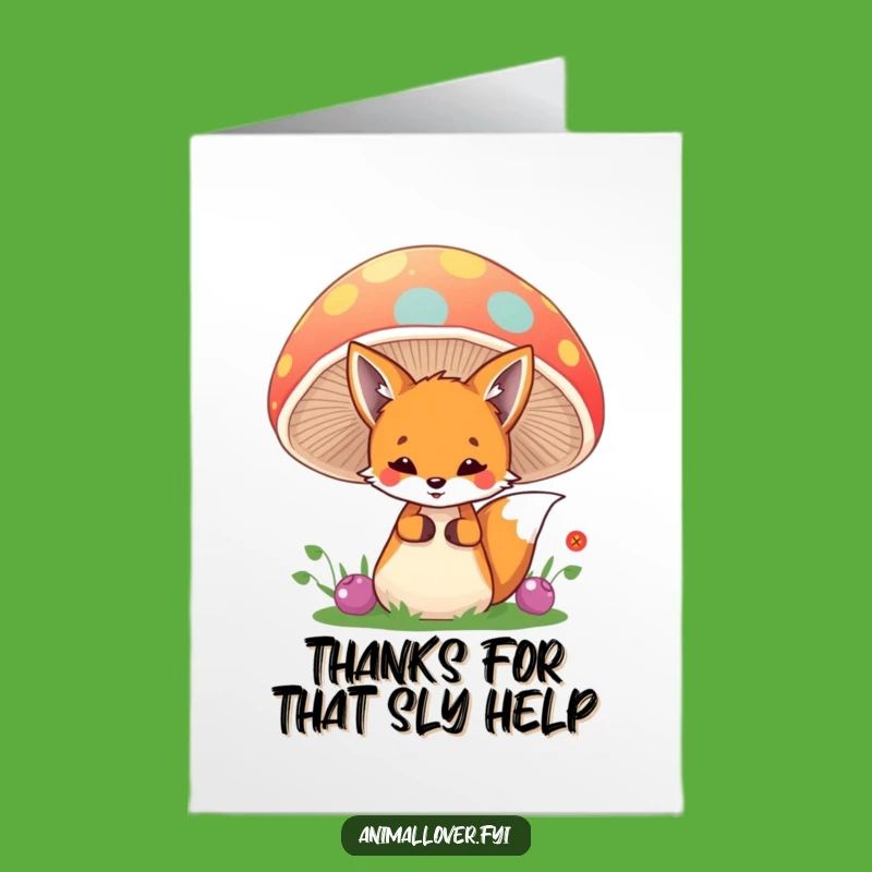Free Printable Thank You Card: Fox Mushroom Secret - Grateful Wonder Downloadable