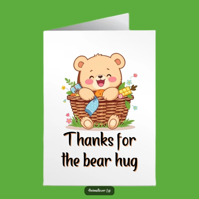 Free Printable Thank You Card: Bear Cub Thanks, Joyful Downloadable Gratitude