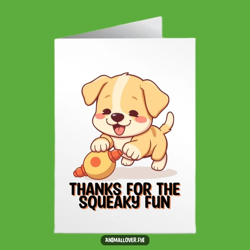Free Printable Thank You Card: Puppy Pounce Thanks, Energetic Downloadable Gratitude
