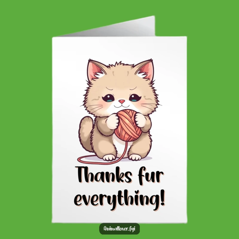 Free Printable Cat Thank You Card: Adorable Yarn Enthusiast Downloadable Gift