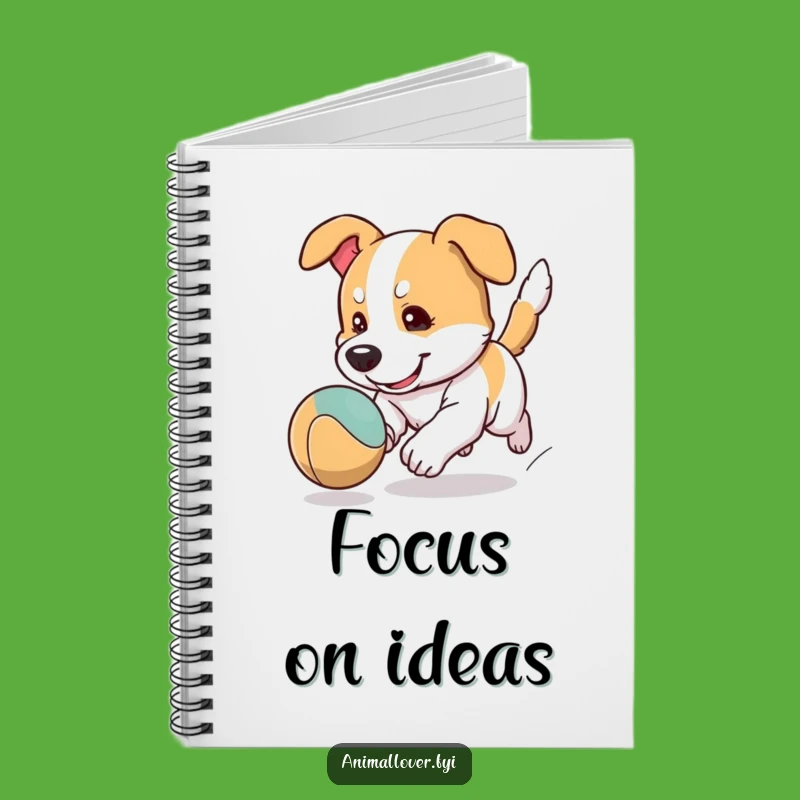 Funny Focused Dog Ball Chase Notebook: Playful Cartoon Journal for Notes