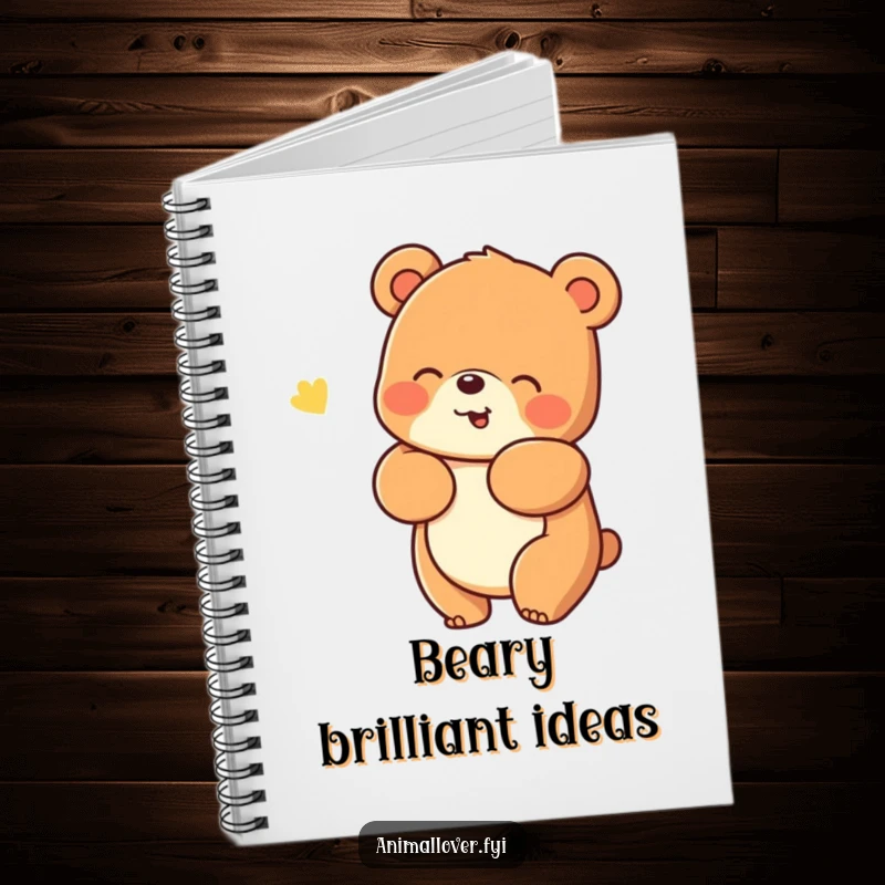 Funny Notebook: A cheerful bear giving a warm, friendly hug, ideal for jotting down happy thoughts.