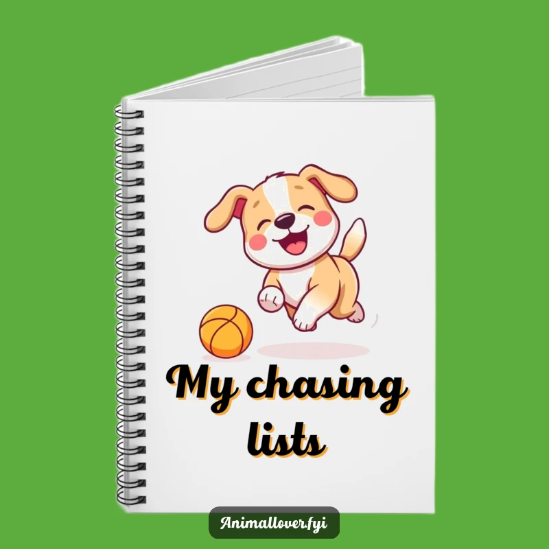 Funny Dog Chasing Notebook: Jot Down Happy Thoughts and Ideas