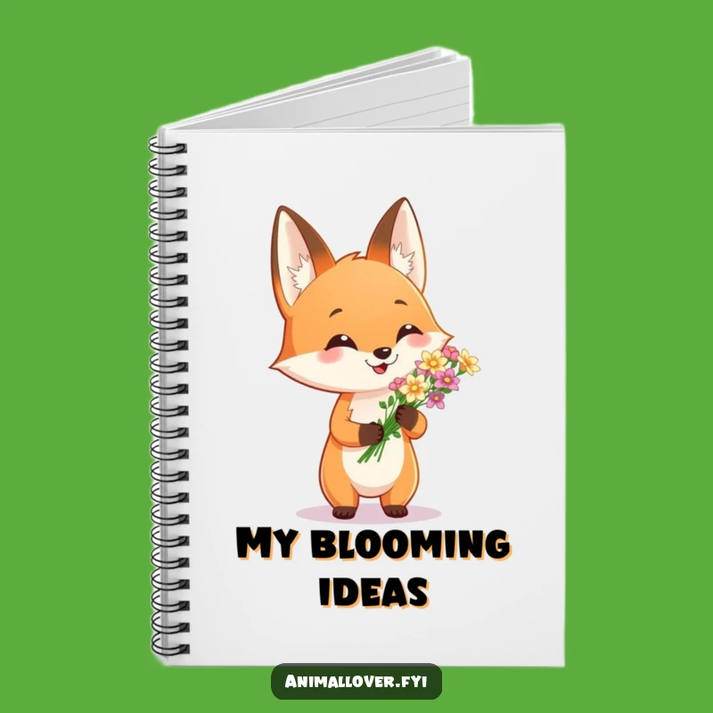 Funny Fox Flower Bouquet Notebook: Jot Down Thoughts with Nature's Flair