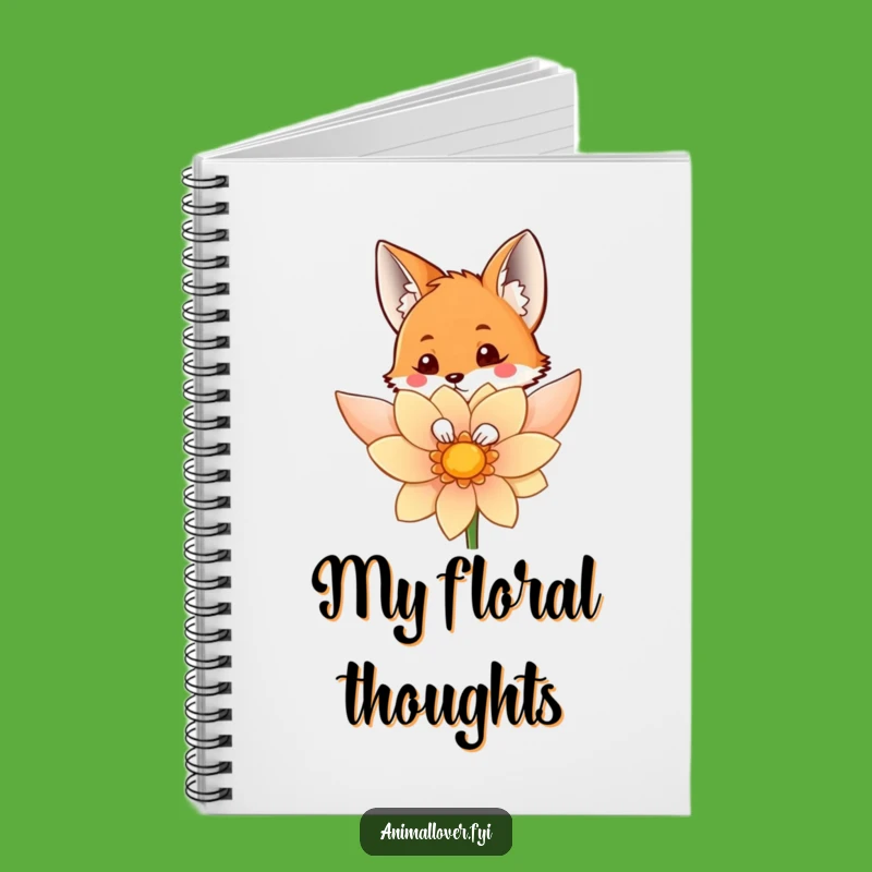 Funny Fox Flower Notebook: Jot Down Ideas with Peek-a-Boo Style