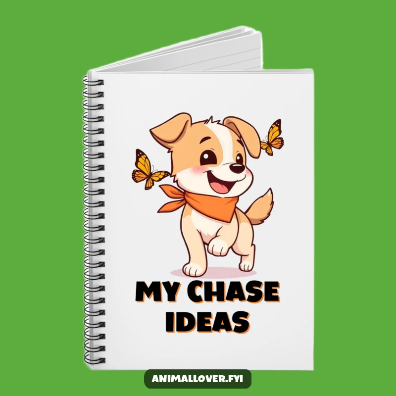 Funny Happy Dog Notebook: Butterfly Chase Notes, Joyful Journal Funny Gift!