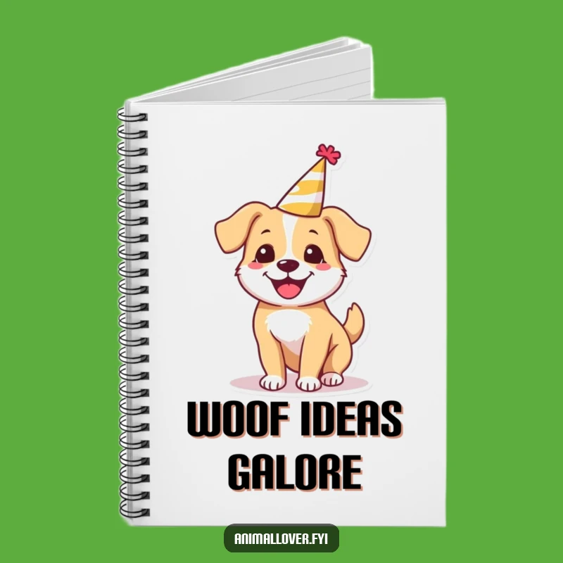 Funny Happy Dog Party Notebook, Jot Down Ideas with Hilarious Festivity