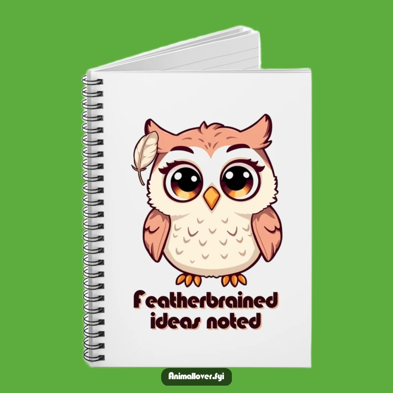 Funny Surprised Owl Notebook: Big Eyes Startled by Feather, Journal Gift