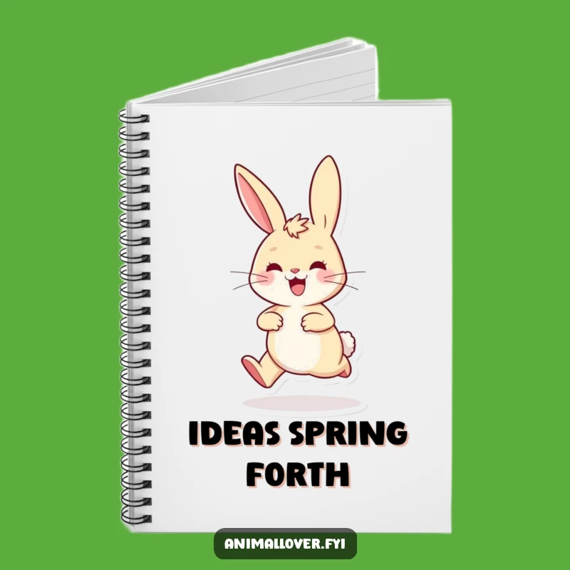 Funny Playful Rabbit Notebook, Jot Down Ideas with Energetic Whimsy