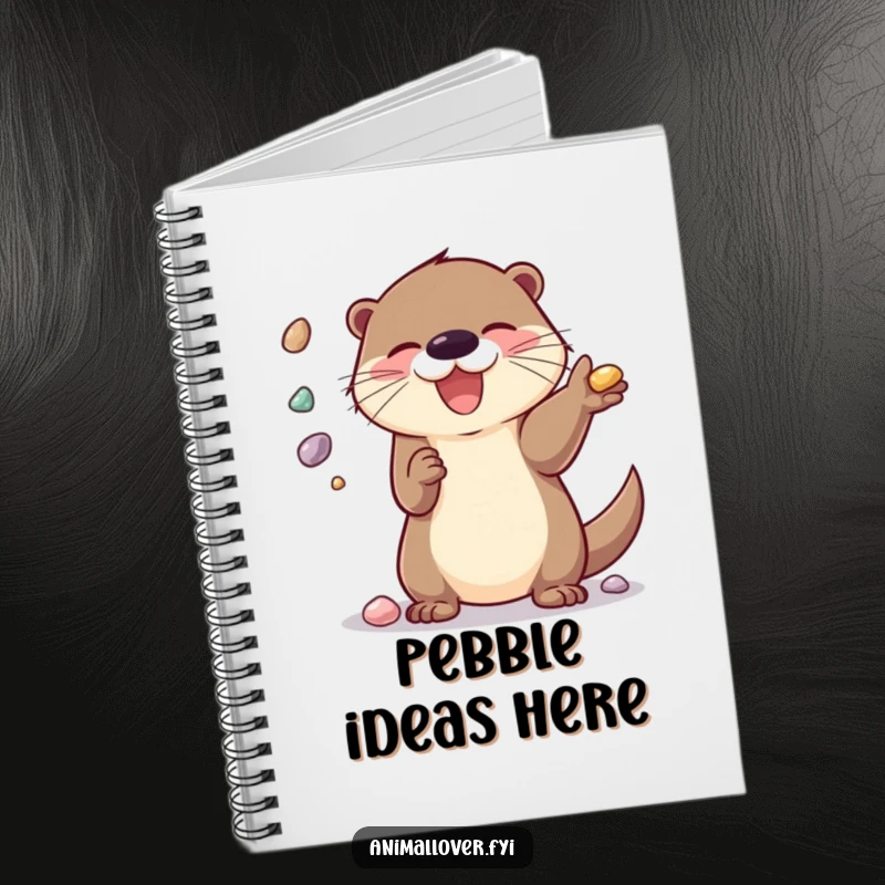 Funny Notebook: A happy otter juggling shiny pebbles, ideal for jotting down playful thoughts.