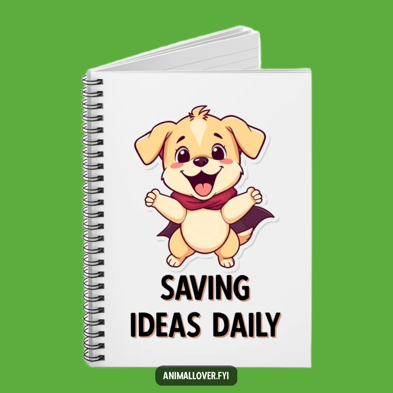 Funny Puppy Superhero Notebook - Jot Down Heroic Plans!