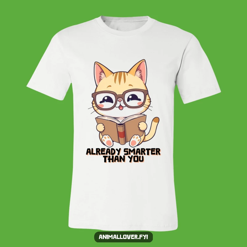 Funny Cat Reading T-Shirt: Hilarious Bookworm Tee for Cat Enthusiasts
