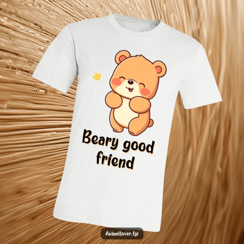 Funny T-Shirt: A cheerful bear giving a warm, friendly hug, symbolizing comfort and love.