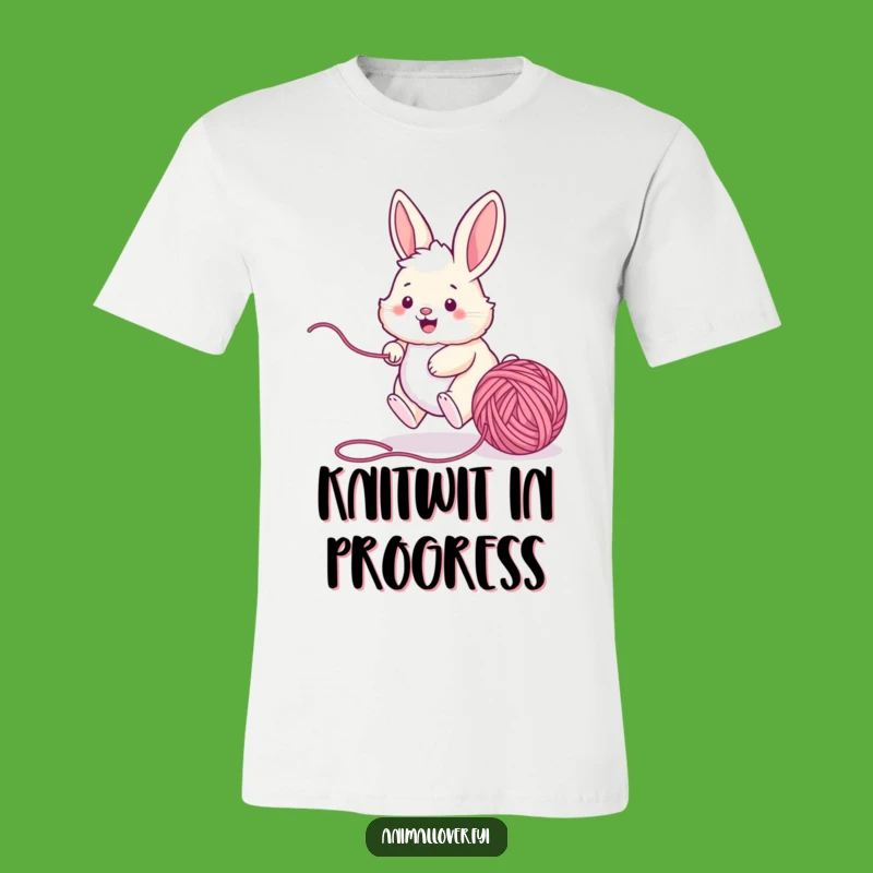 Funny Bunny Yarn Fanatic T-Shirt - Cute Rabbit Chase Tee, Ideal Funny Gift