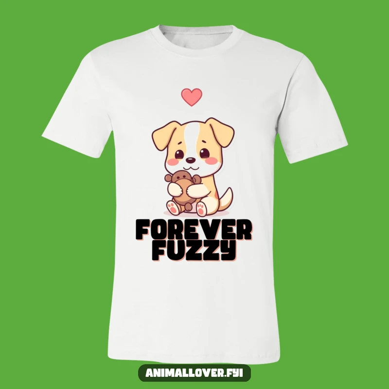 Funny Dog with Heart T-Shirt - Cute Pet Hugging Toy Tee, Ideal Funny Gift