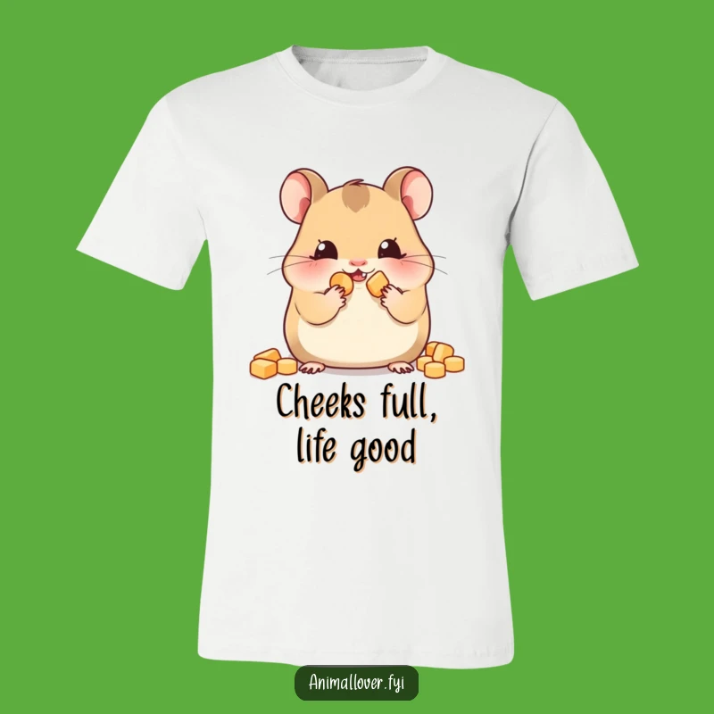 Funny Hamster Stuffer T-Shirt - Cheeky Snack Design, Ideal Funny Gift