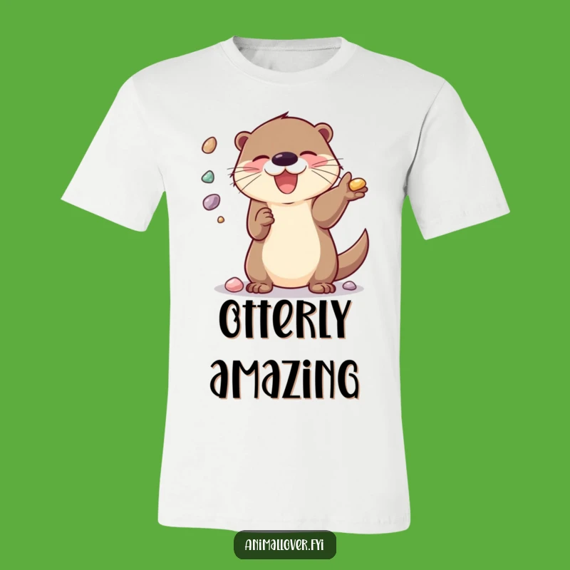 Funny Otter Juggling T-Shirt - Playful Pebble Fun Tee Gift