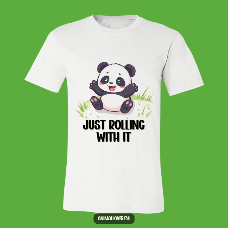 Funny Panda Cub Rolling T-Shirt: Wear Your Joy with Hilarious Style