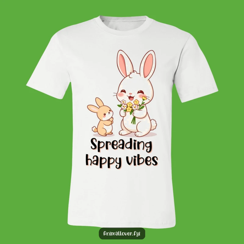 Funny Rabbit Flower Bouquet T-Shirt: Cheerful Giving - Comical Animal Gift
