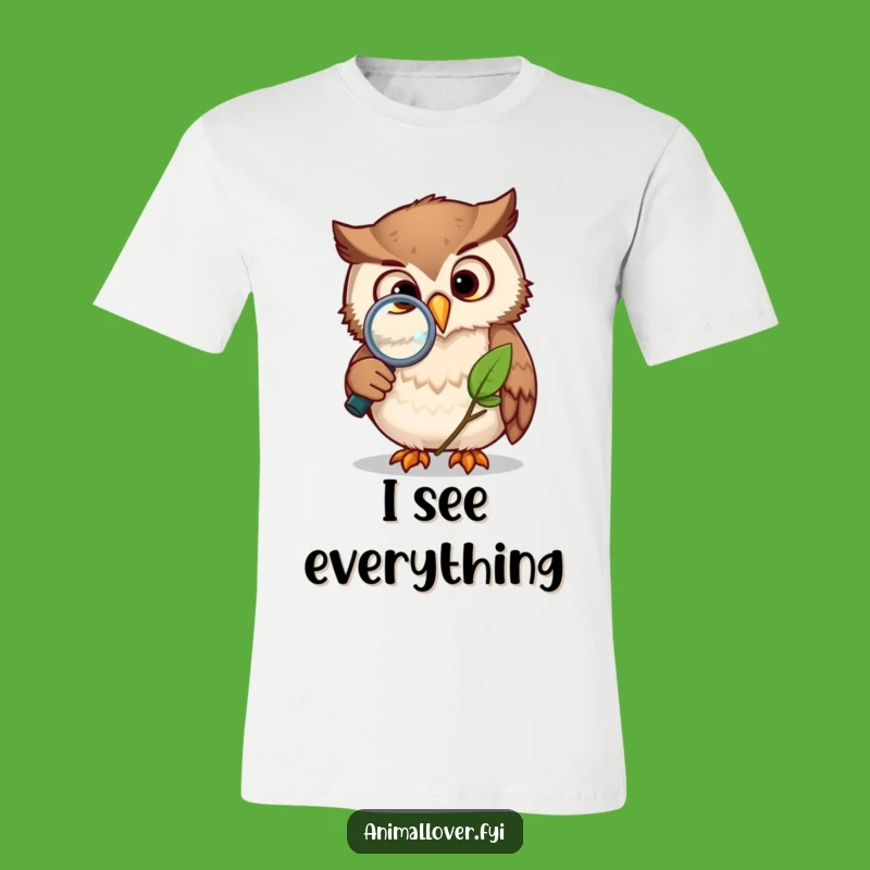 Funny Owl Explorer T-Shirt - Curious Magnifying Glass Tee, Ideal Funny Gift