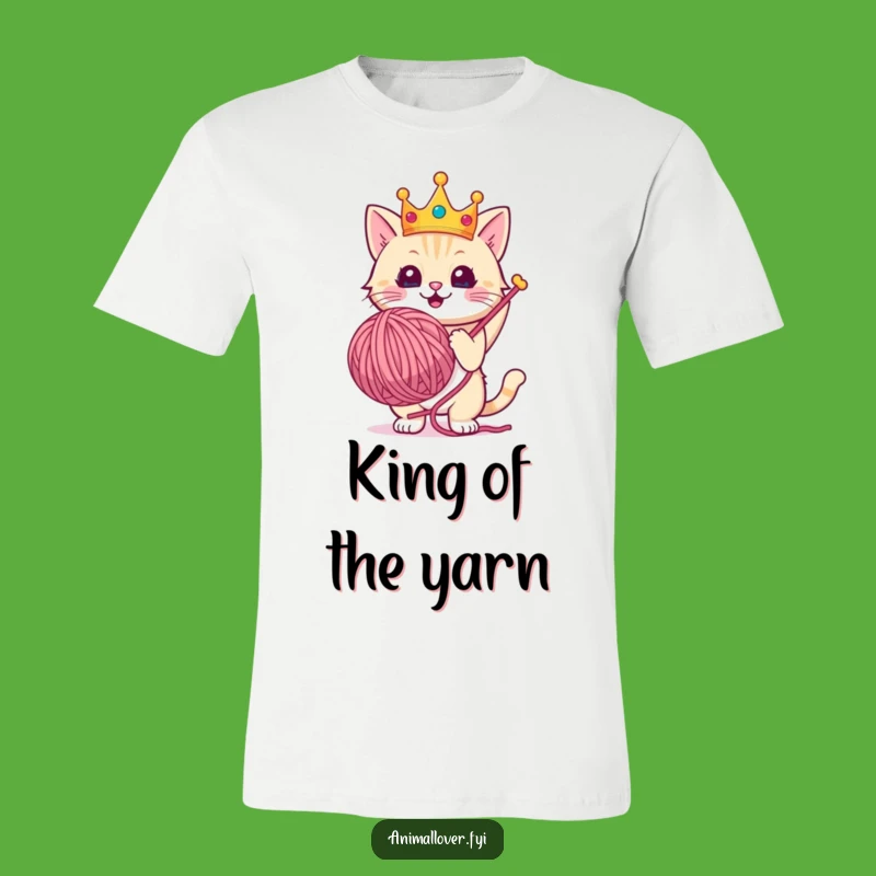 Funny Royal Cat T-Shirt: Crowned Champion Yarn Holder, Hilarious Cat Lover Funny Gift!