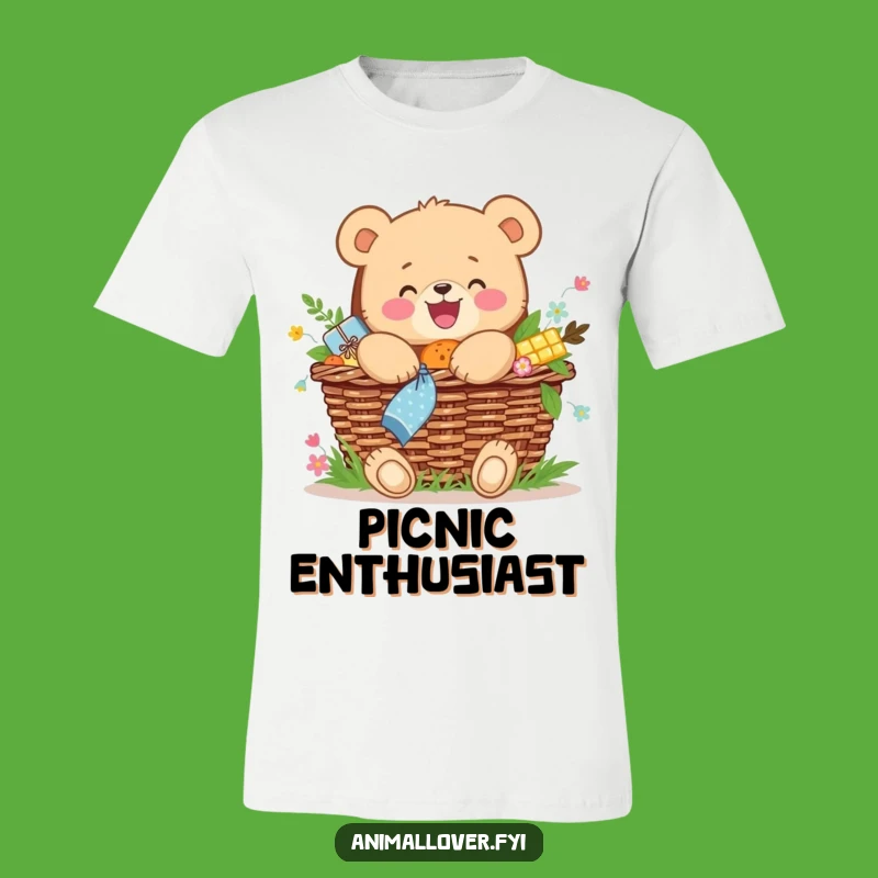Funny Bear Cub Picnic T-Shirt: Happy Foodie Tee, Joyful & Funny Gift