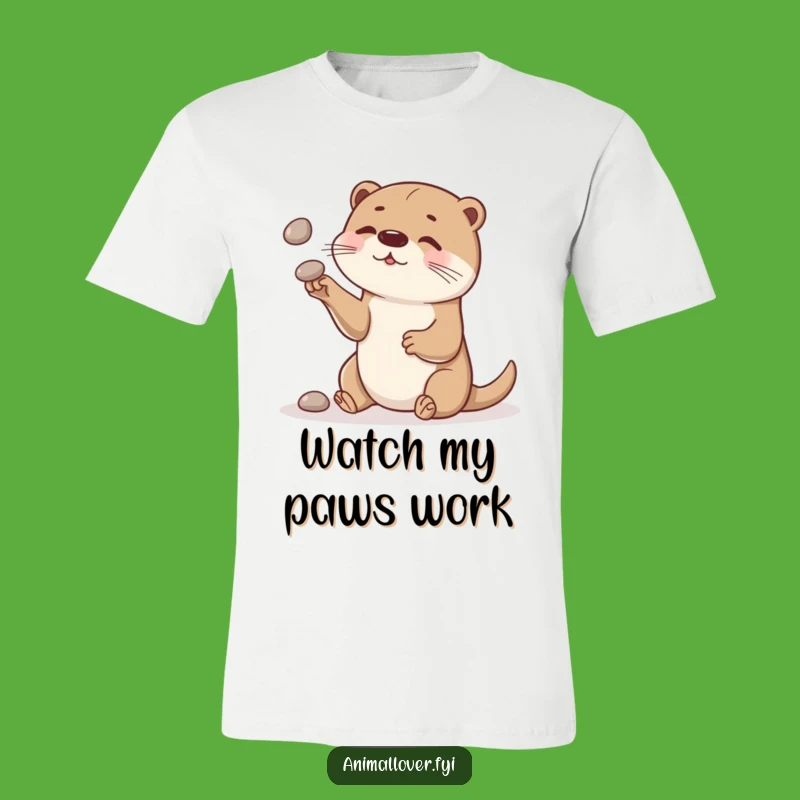 Funny Otter T-Shirt: Curious Juggler Tee for Playful Souls
