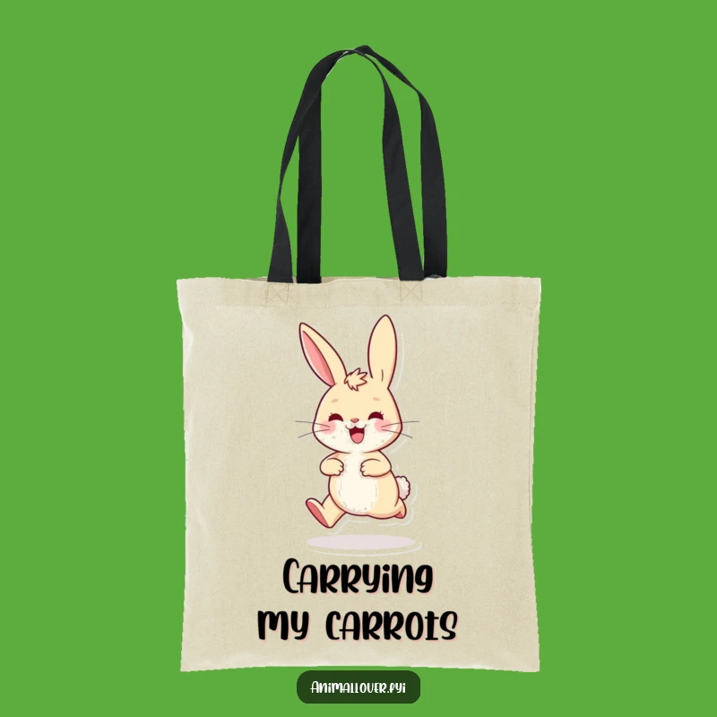 Funny Playful Rabbit Tote Bag, Carry Your Essentials with Bouncing Charm
