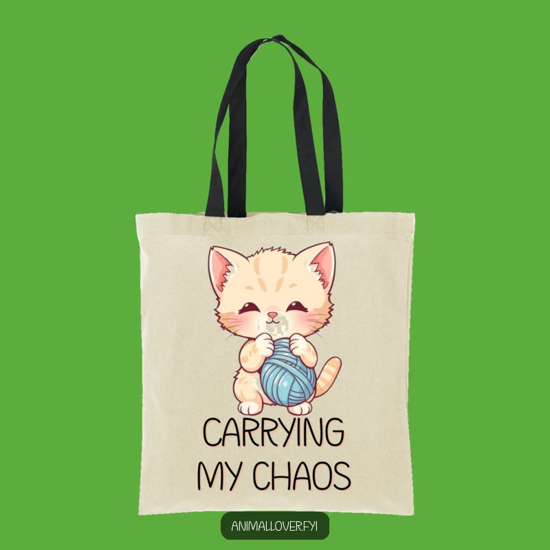 Funny Kitten Yarn Tote Bag - Cute Cat Accessory, Perfect Carry-All Gift