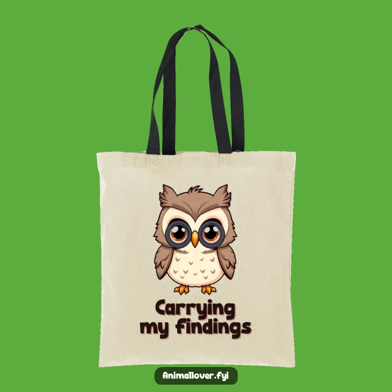 Funny Curious Owl Tote Bag: Carry Your Discoveries with Hilarious Flair
