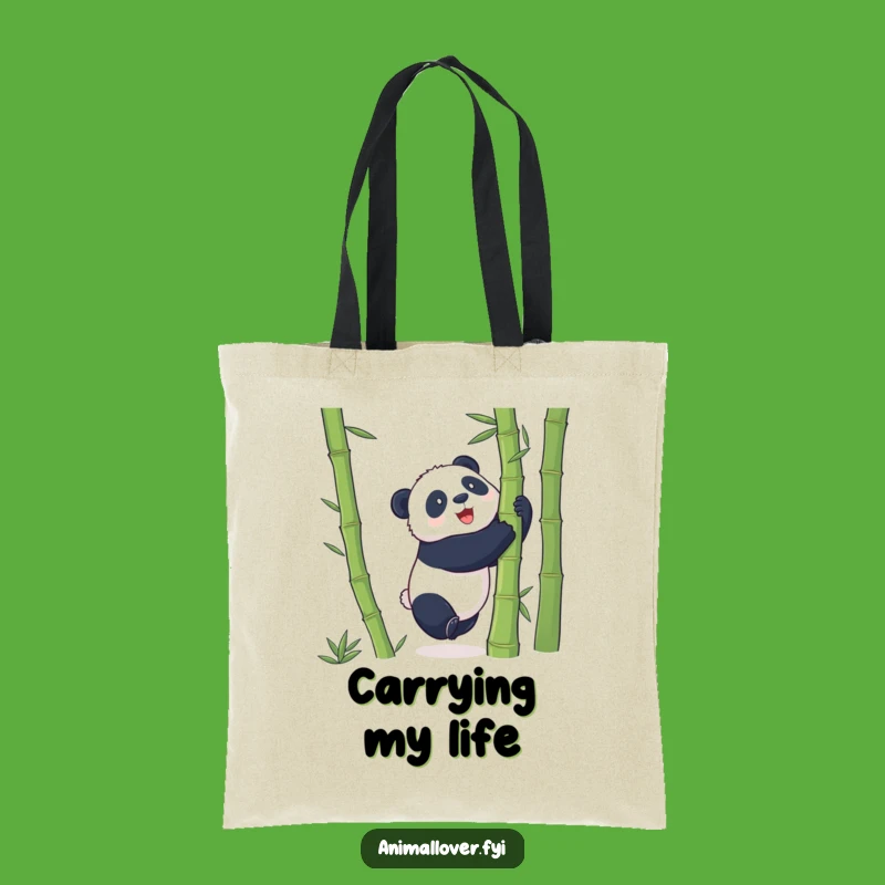 Funny Panda Bamboo Hug Tote Bag: Playful Bear Accessory for Panda Lovers Gift