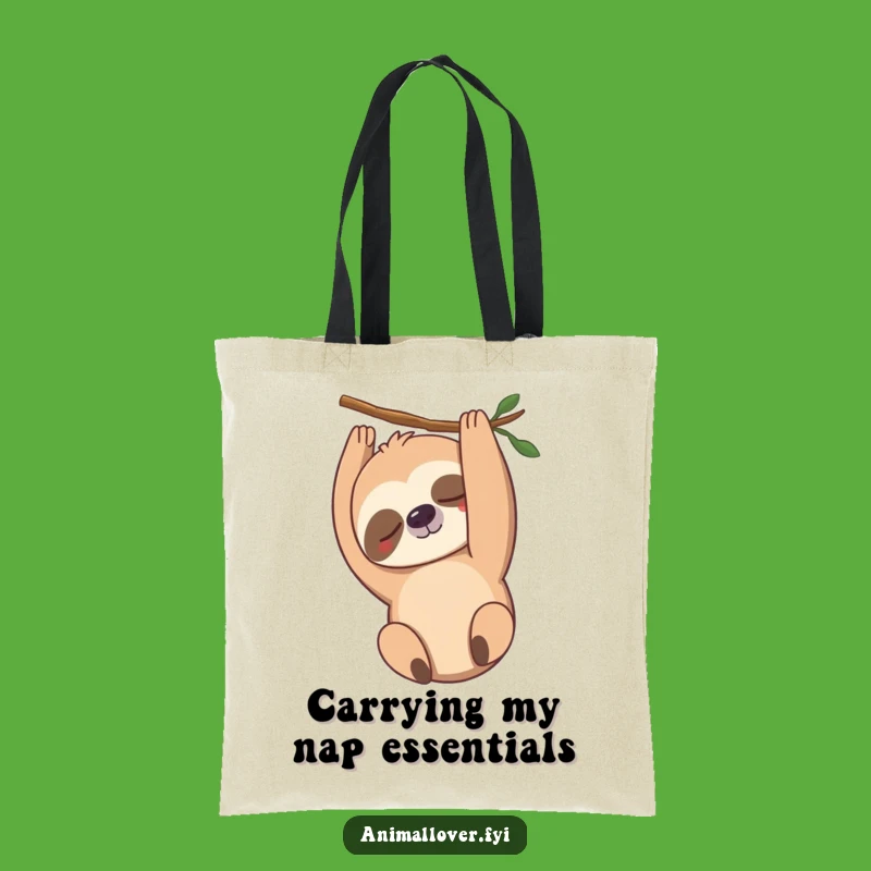 Funny Sloth Tote Bag: Carry Your Essentials with an Upside Down Gentle Smile