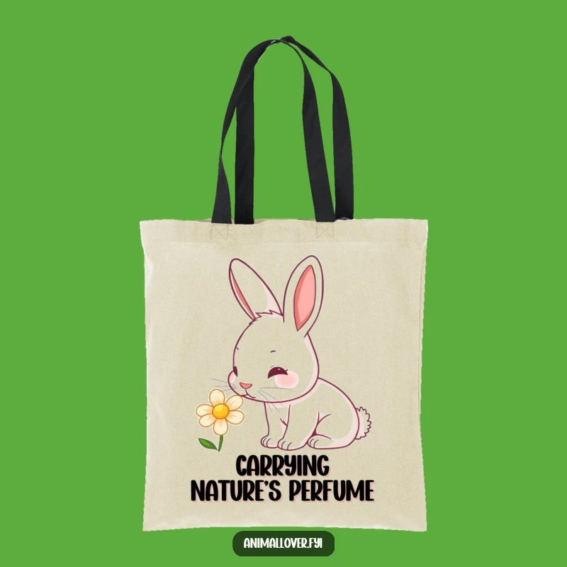Funny Rabbit Flower Tote Bag: Carry Your Essentials with Cute Charm